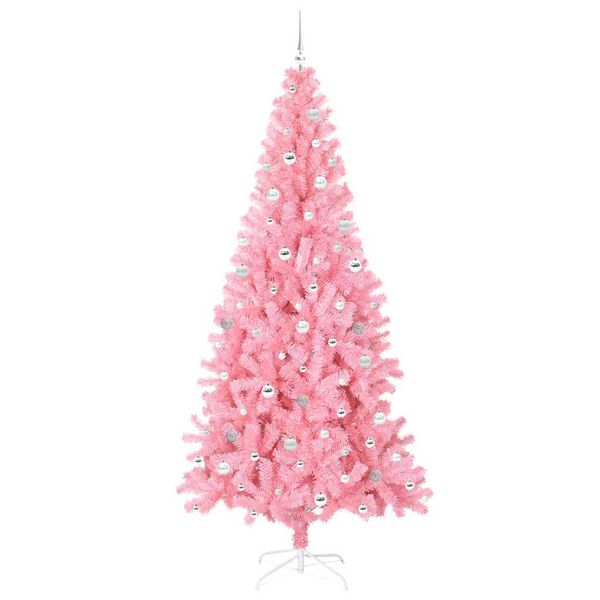 vidaXL Kerstboom met 300 LED met standaard Roze 240 cm PVC