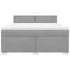 vidaXL Boxspring met matras stof lichtgrijs 180x200 cm