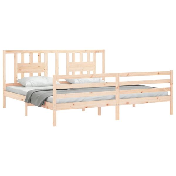 vidaXL Bedframe met hoofdbord massief hout 200x200 cm