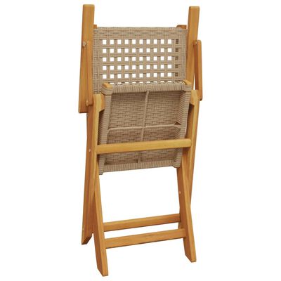 vidaXL Tuinstoelen 2 st massief acaciahout en poly rattan beige