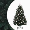 vidaXL Kunstkerstboom donkergroen met kerstballen 150 cm 150 LED's