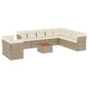 vidaXL 11-delige Tuinset met kussens poly rattan beige