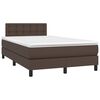 vidaXL Boxspring met matras en LED kunstleer bruin 120x200 cm
