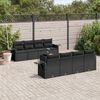 vidaXL 9-delige Loungeset met kussens poly rattan zwart