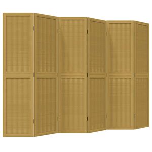 vidaXL Kamerscherm met 6 panelen massief paulowniahout bruin