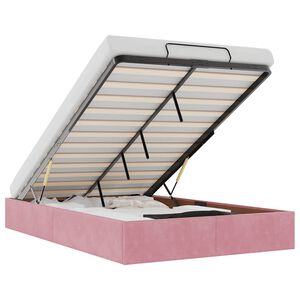 vidaXL Ottoman bedframe zonder matras 120x200 cm fluweel roze