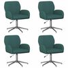 vidaXL Draaiende Bureaustoelen 4 st 54 x 58 x 90 cm Donkergroen Stof