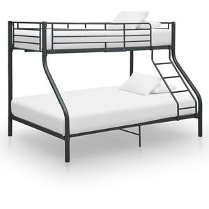 vidaXL Stapelbedframe metaal zwart 140x200 cm/90x200 cm
