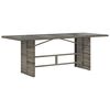 vidaXL Tuintafel met glazen blad 190x80x75 cm poly rattan grijs