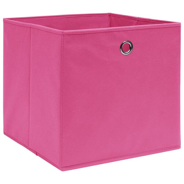 vidaXL Opbergboxen 4 st 28x28x28 cm nonwoven stof roze