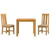 vidaXL Eetkamerset 3 st Beige Massief Eikenhout