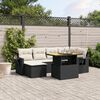 vidaXL 7-delige Loungeset met kussens poly rattan zwart