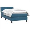 vidaXL Boxspring met matras fluweel donkerblauw 100x210 cm