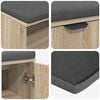 vidaXL Halbank met kussen met plank Sonoma Eiken 60 x 38 x 46 cm