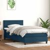vidaXL Boxspring met matras fluweel donkerblauw 90x210 cm