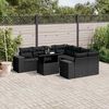 vidaXL 9-delige Loungeset met kussens poly rattan zwart