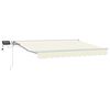 vidaXL Handmatige Luifelhouder met LED's Cr&egrave;me en Wit 2,5 x 2 m