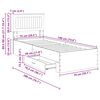 vidaXL Bedframe Grijs Sonoma en Zilver 75 x 190 cm Bewerkt hout