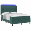vidaXL LED Boxspring Bed met Matras Geruit Groen 140 x 190 cm Fluweel
