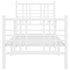 vidaXL Bedframe met hoofd- en voeteneinde metaal wit 80x200 cm