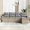 vidaXL Tuin Sofa Set 5 pcs Beige poly rattan