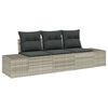 vidaXL Bankstel met kussen 3 pcs Lichtgrijs poly rattan