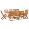 vidaXL 11-delige Tuinset 220x90x75 cm massief acaciahout