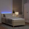 vidaXL LED Box Spring Bed met matras met LED Cr&egrave;me 90 x 190 cm Stof