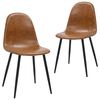 vidaXL Eetkamerstoelen 2 st 45x54,5x83 cm kunstleer glanzend bruin