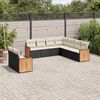 vidaXL 9-delige Loungeset met kussens poly rattan zwart