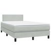 vidaXL Boxspring met matras fluweel lichtgrijs 120x210 cm