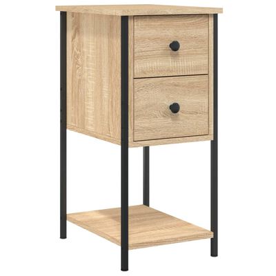 vidaXL Nachtkastjes 2 st 32x42x70 cm bewerkt hout sonoma eikenkleurig