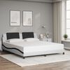 vidaXL Bedframe met LED zonder matras "Zadar" wit en zwart 180x200 cm