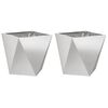 vidaXL Plantenbak 2 st Zilver 50 x 50 x 50 cm Roestvrij staal
