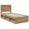 vidaXL Bedframe Ambachtelijk eiken 90 x 190 cm Massief grenenhout