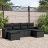 vidaXL 6-delige Loungeset met kussens poly rattan zwart