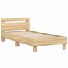 vidaXL Bedframe met hoofdbord zonder matras sonoma eiken 75x190 cm