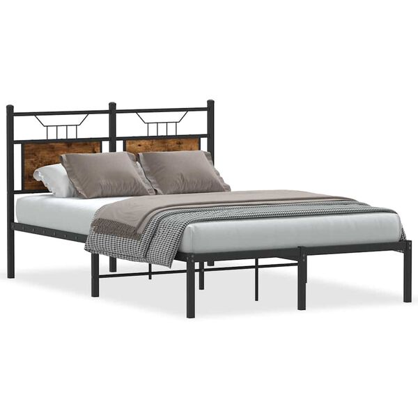 vidaXL Bedframe zonder matras hout gerookt eikenkleurig 120x190 cm