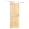 vidaXL Schuifdeur Natuurlijk en Wit 85 x 210 cm Massief Grenenhout