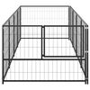 vidaXL Hondenkennel 4 m&sup2; staal zwart