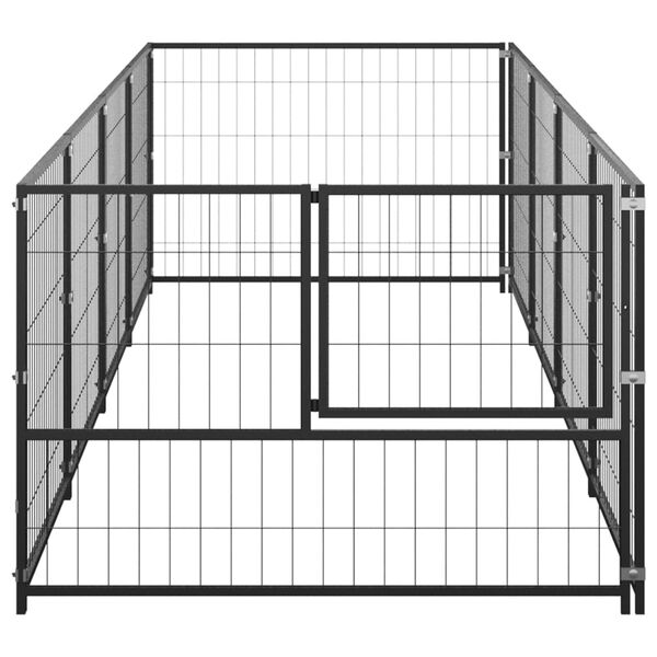 vidaXL Hondenkennel 4 m&sup2; staal zwart
