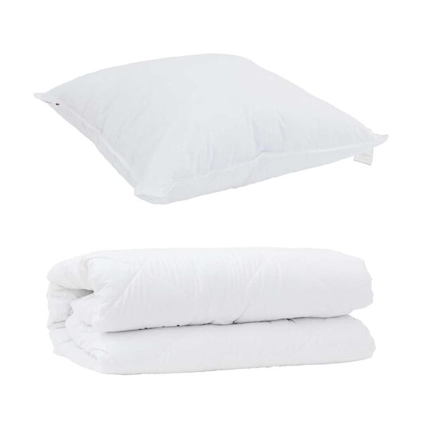 vidaXL Dekbed Set met kussen 2 pcs Wit Microfibre