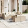 vidaXL 10-delige Loungeset met kussens poly rattan beige