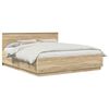 vidaXL Bedframe met hoofdeinde Sonoma Eiken 200 x 200 cm Bewerkt hout