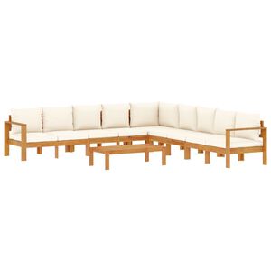 vidaXL 6-delige Loungeset met kussens massief acaciahout