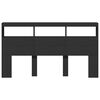 vidaXL Hoofdbordkast met LED-verlichting 180x17x102 cm zwart