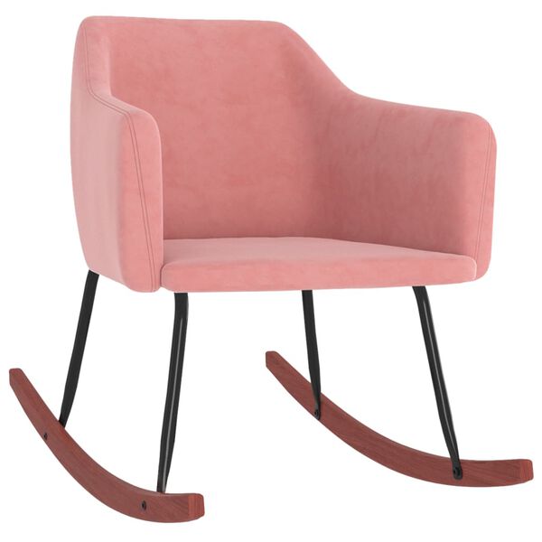 vidaXL Schommelstoel fluweel roze