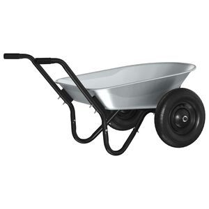 vidaXL Kruiwagen Zilver en Zwart 124 x 73 x 65 cm Staal