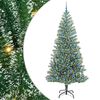 vidaXL Kunstmatige Kerstboom Sneeuw Gevlochten met LED Licht 240 cm