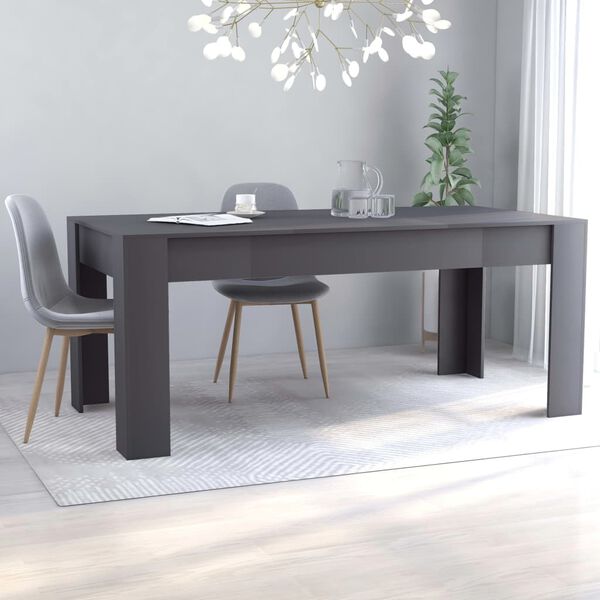 vidaXL Eettafel 180x90x76 cm bewerkt hout grijs